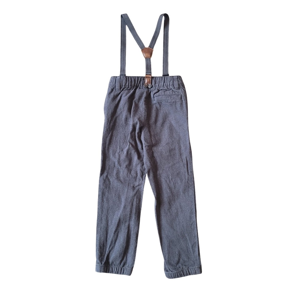 OshKosh B'gosh Boys 5T Suspender Pants Charcoal Grey Cotton Dress Pants